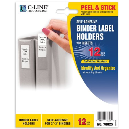 C-LINE PRODUCTS SelfAdhesive Binder Labels, 23 Inch Binders, 2516 x 358, 12PK Set of 5 PK, 60PK 70025-BX